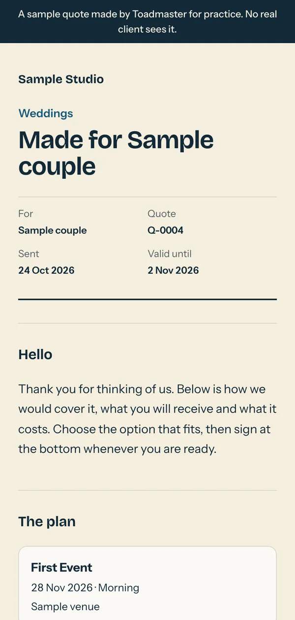 The Brief layout on a phone.